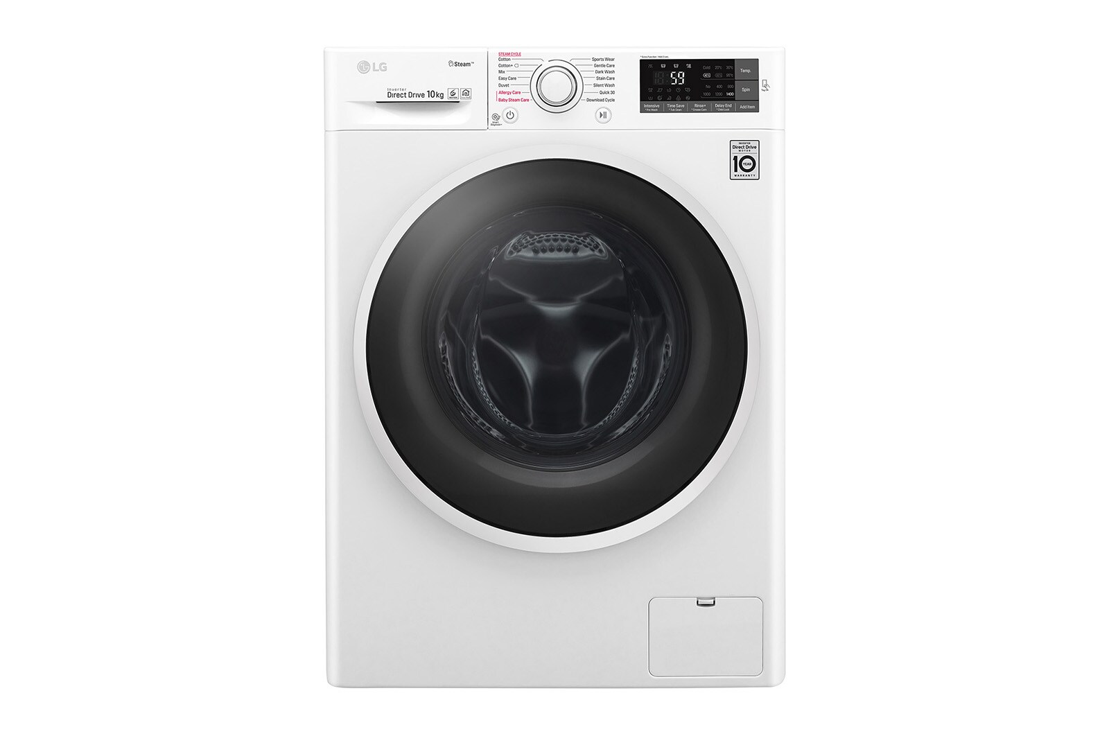 Vista frontale di LG Lavatrice 10kg Lavaggio a vapore F4J6JY0W