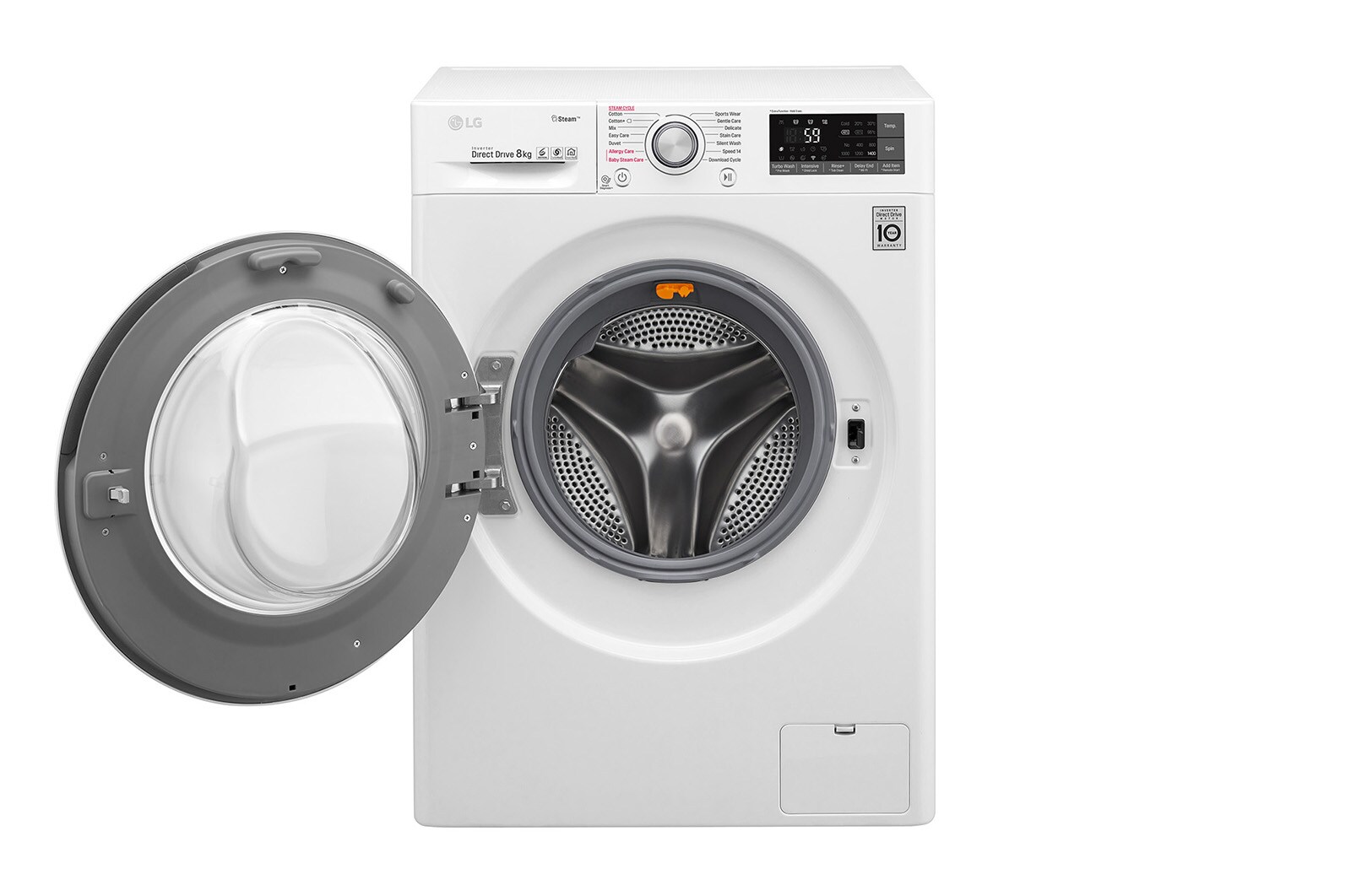 LG Lavatrice Smart TurboWash™ 8 kg  Lavaggio a vapore Oblò Ring Silver Cromato, F4J7TY1W