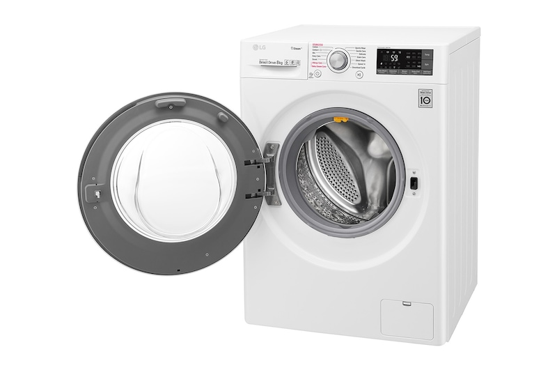 LG Lavatrice Smart TurboWash™ 8 kg  Lavaggio a vapore Oblò Ring Silver Cromato, F4J7TY1W