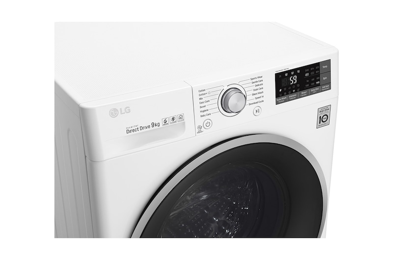 LG Lavatrice Smart TurboWash™ 9 kg  Oblò Ring Silver Cromato, F4J7VN1W