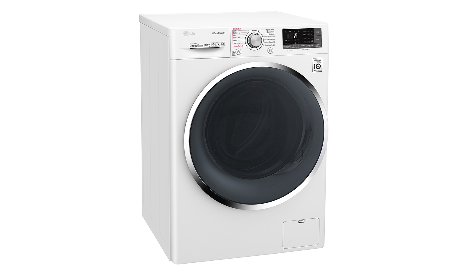 LG Lavatrice Smart TurboWash™ 10 kg Lavaggio a vapore Oblò Ring Cromato, F4J8JS2W