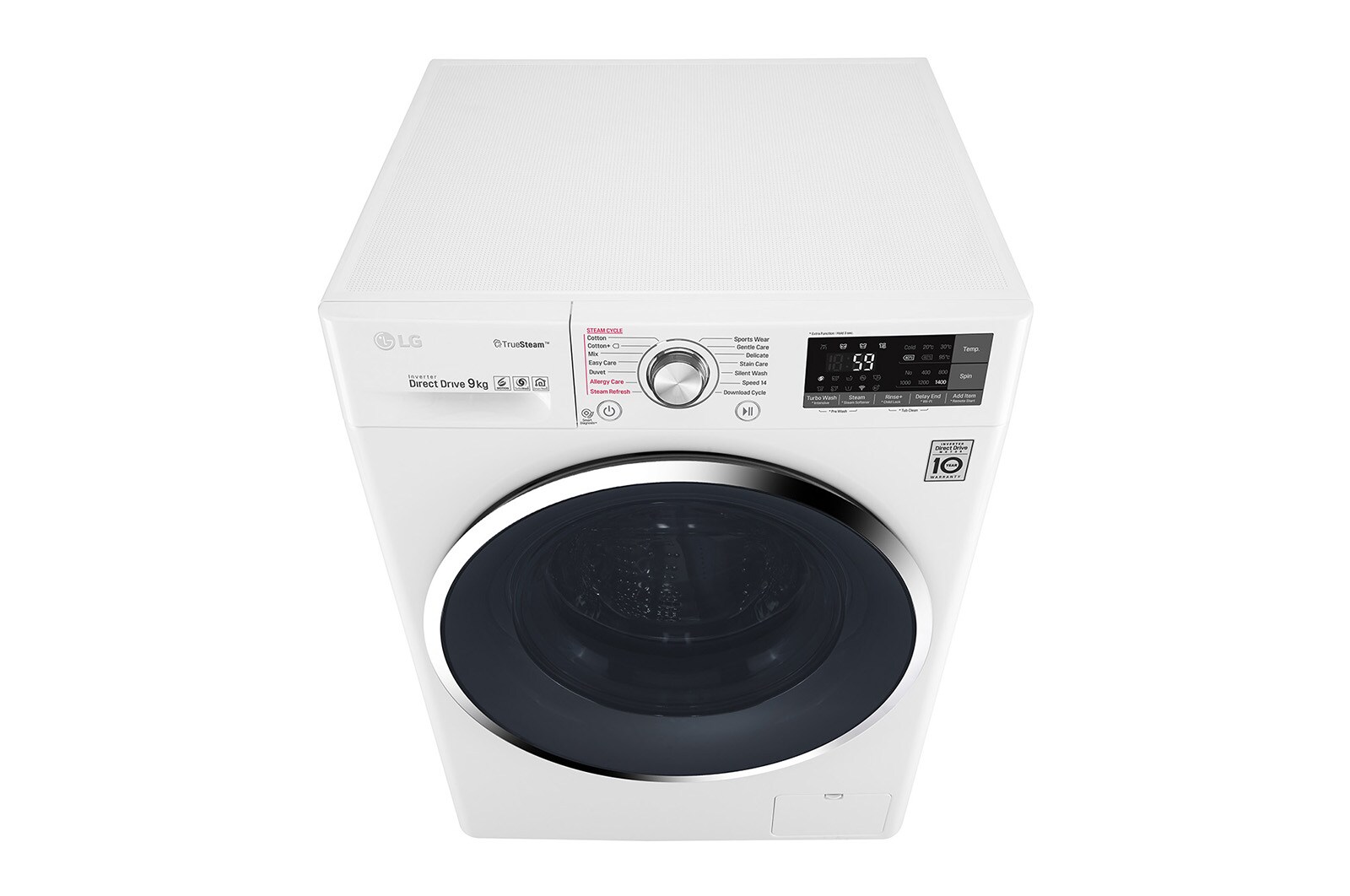 LG Lavatrice Smart TurboWash™ 9 kg  Lavaggio a vapore Oblò Ring Cromato, F4J8VS2W