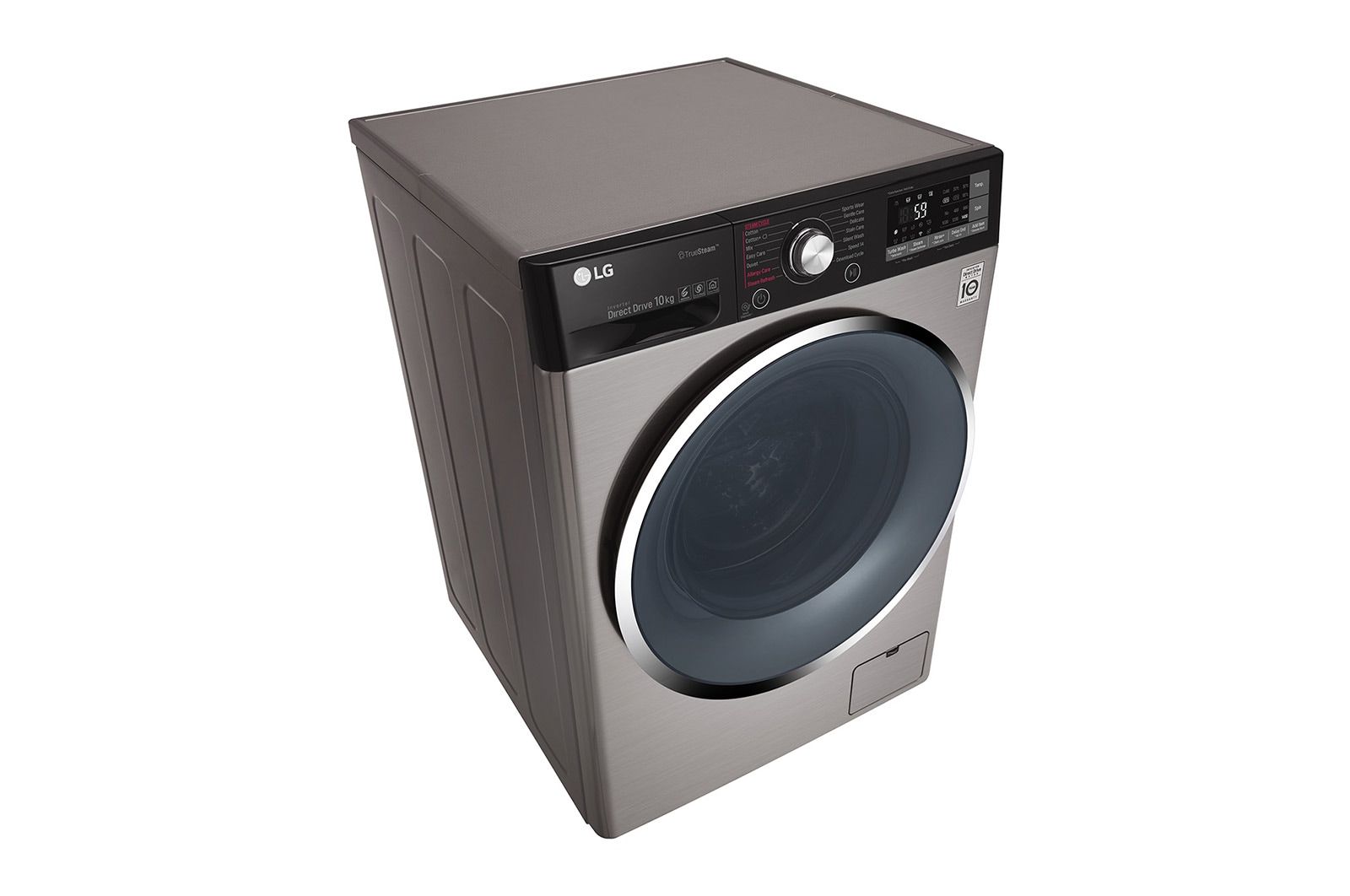 LG Lavatrice Smart TurboWash™ 10 kg  Lavaggio a vapore Oblò Ring Cromato, F4J9JS2T