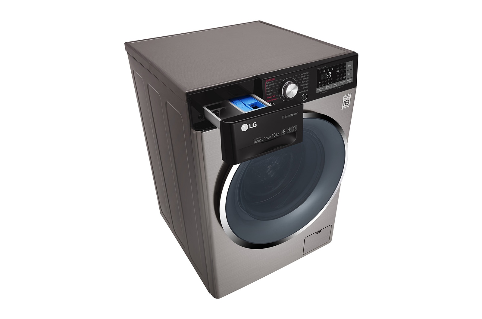 LG Lavatrice Smart TurboWash™ 10 kg  Lavaggio a vapore Oblò Ring Cromato, F4J9JS2T