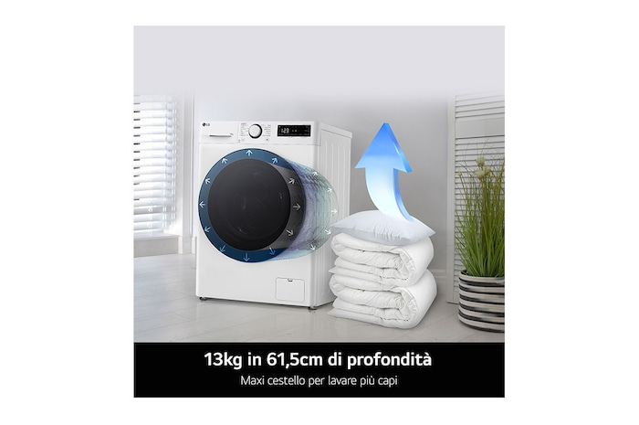 LG Lavatrice a Vapore 13kg Classe A Bianca, F4R3013NSWB