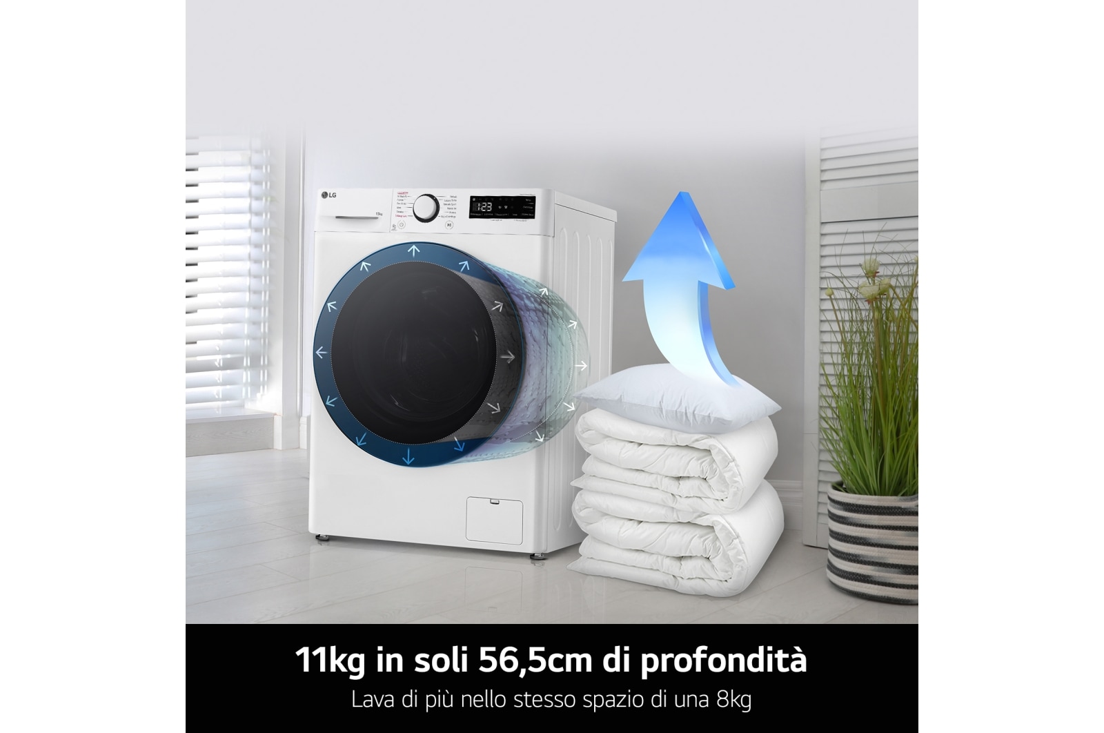 LG Lavatrice 11kg AI DD™ | Serie R3 Classe A-10% | 1400 giri, Lavaggio a vapore, Allergy Care, Inverter Direct Drive | White, F4R3P11NSWB