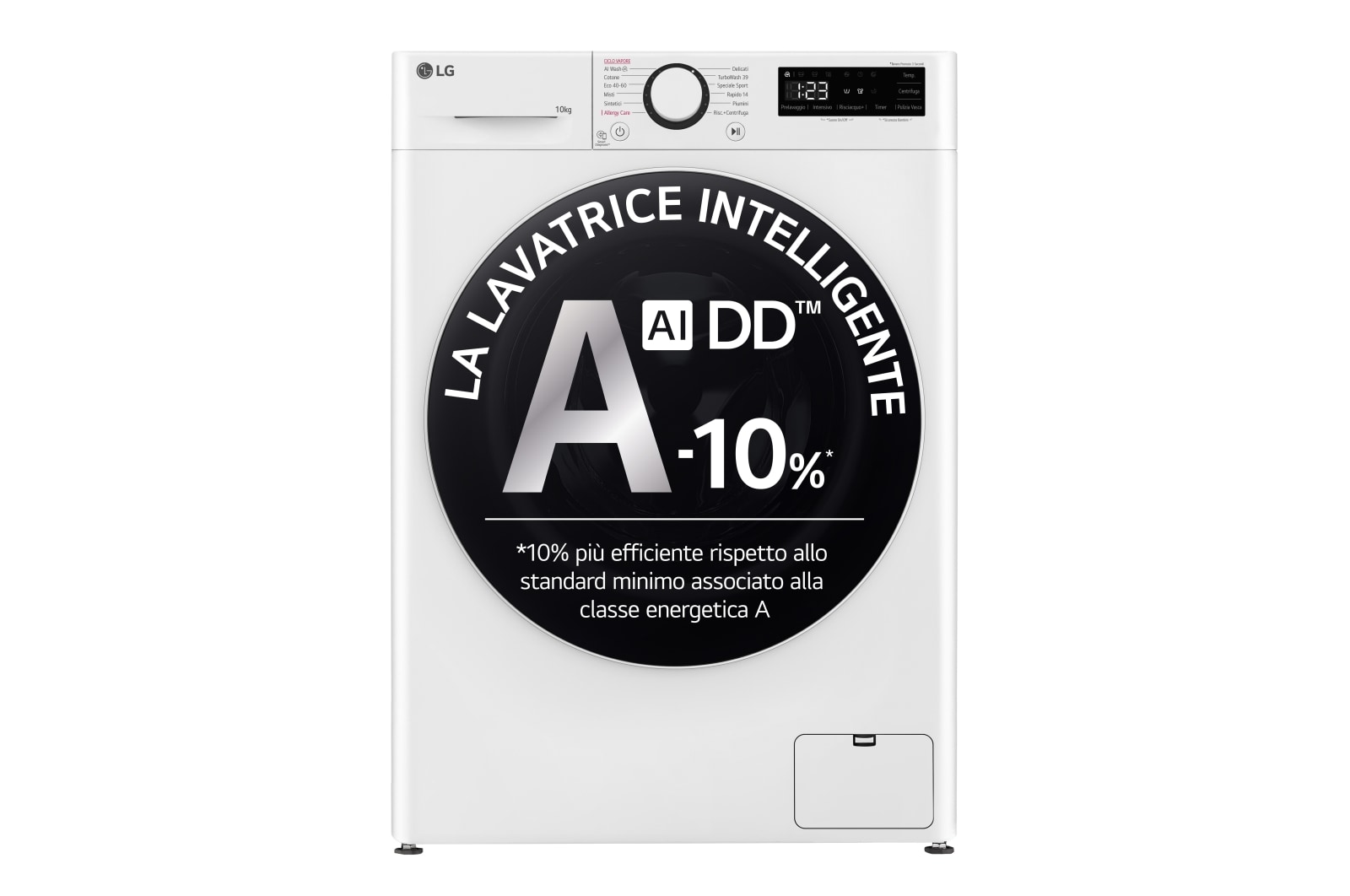 LG Offerta Colonna Bucato Lavatrice 10kg Serie R5 Classe A-10% + Asciugatrice 9kg Serie V9 Classe A+++, F4R5010TSWW.RH90V9