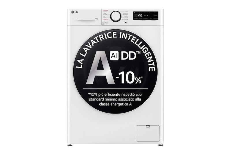 LG Offerta Colonna Bucato Lavatrice 10kg Serie R5 Classe A-10% + Asciugatrice 9kg Serie V9 Classe A+++, F4R5010TSWW.RH90V9