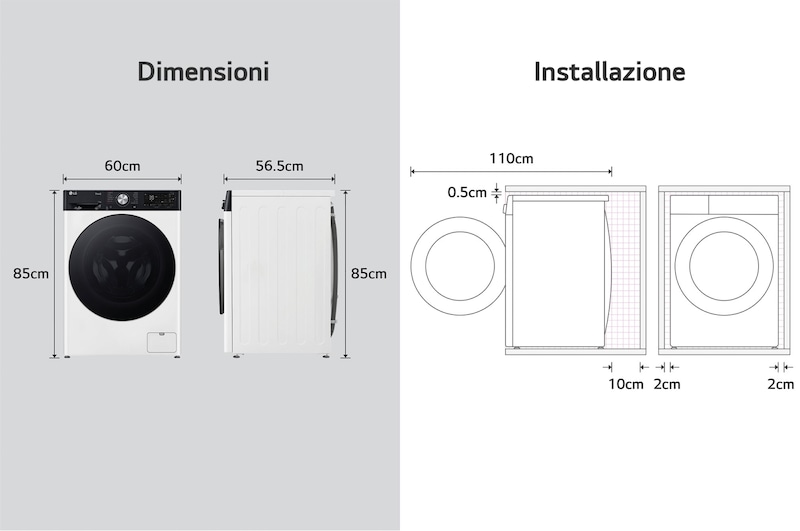 LG Lavatrice 11kg AI DD™ | Serie R7 Classe A-10% | 1400 giri, TurboWash 360, Autodosaggio, Vapore su 7 programmi, Wi-Fi | White, F4R7511TSWB