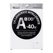 LG Lavatrice 9kg AI DD™ | Serie R9 Classe A-40% | 1400 giri, TurboWash 360, Vapore antipiega, Wi-Fi | White, F4R9009TPWC