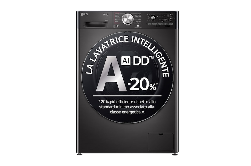 LG Lavatrice 13kg AI DD™ | Serie R9 Classe A-20% | 1400 giri, TurboWash 360, Autodosaggio, Vapore antipiega, Wi-Fi | Black, F4R9513TPBC