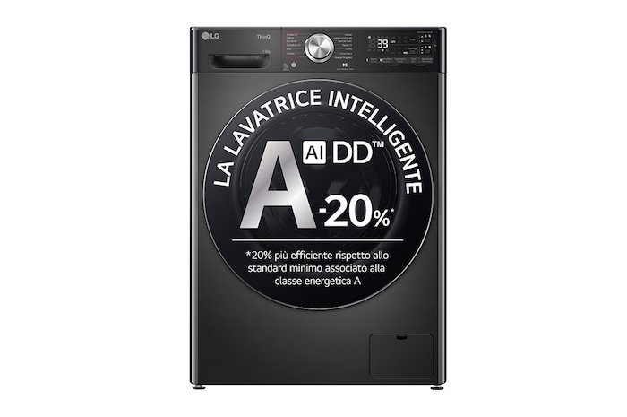 LG Lavatrice 13kg AI DD™ | Serie R9 Classe A-20% | 1400 giri, TurboWash 360, Autodosaggio, Vapore antipiega, Wi-Fi | Black, F4R9513TPBC