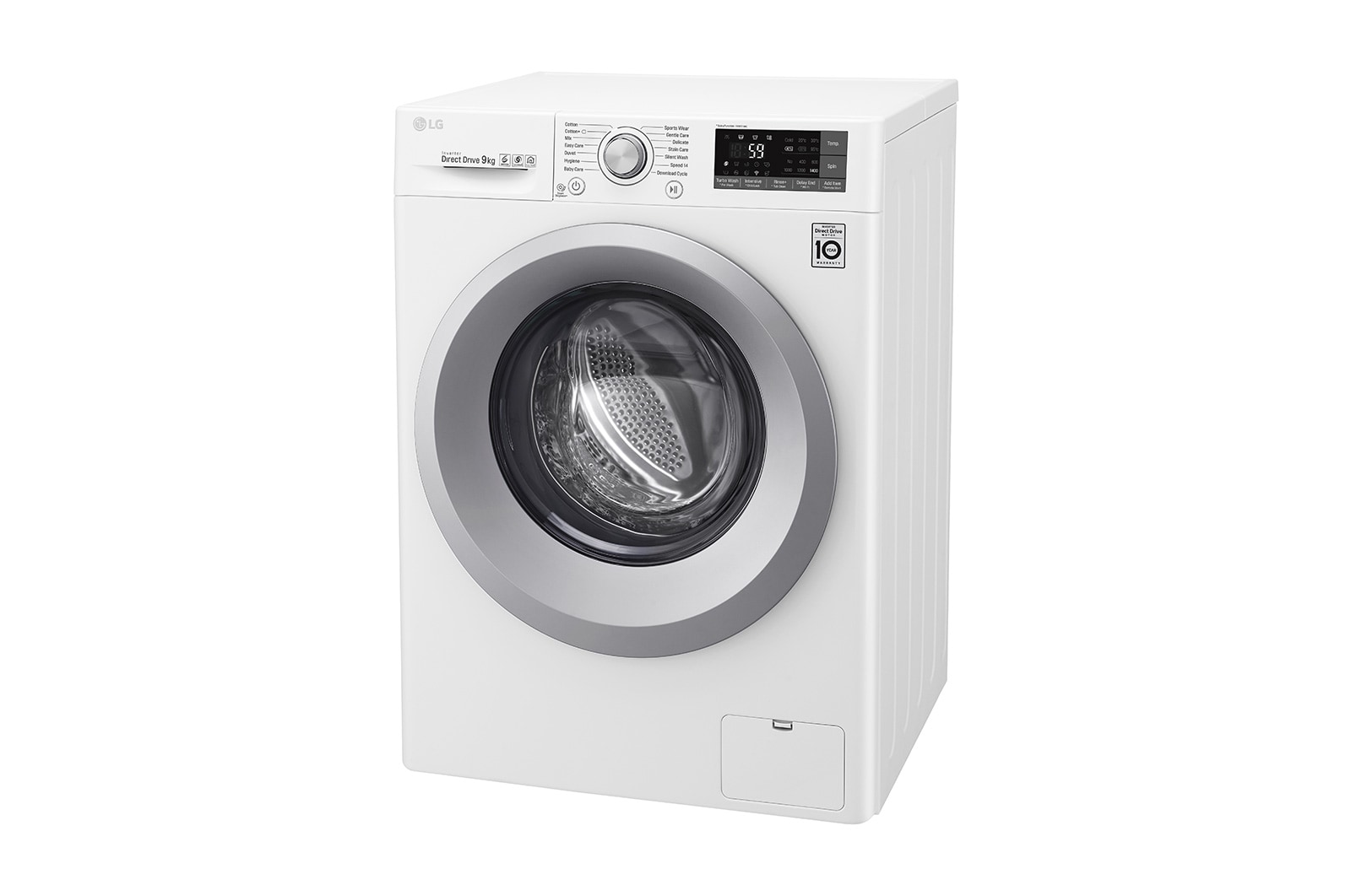 LG Lavatrice Smart TurboWash™ 9 kg Oblò Ring Silver Cromato, F4TURBO9