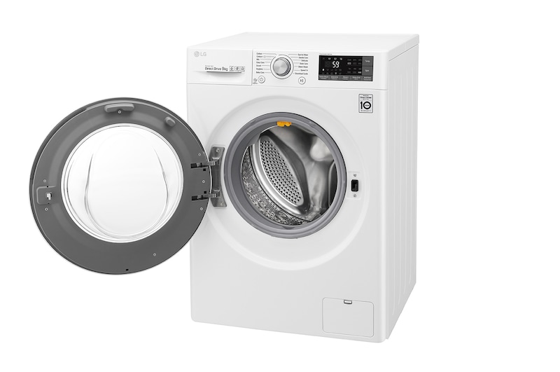 LG Lavatrice Smart TurboWash™ 9 kg Oblò Ring Silver Cromato, F4TURBO9
