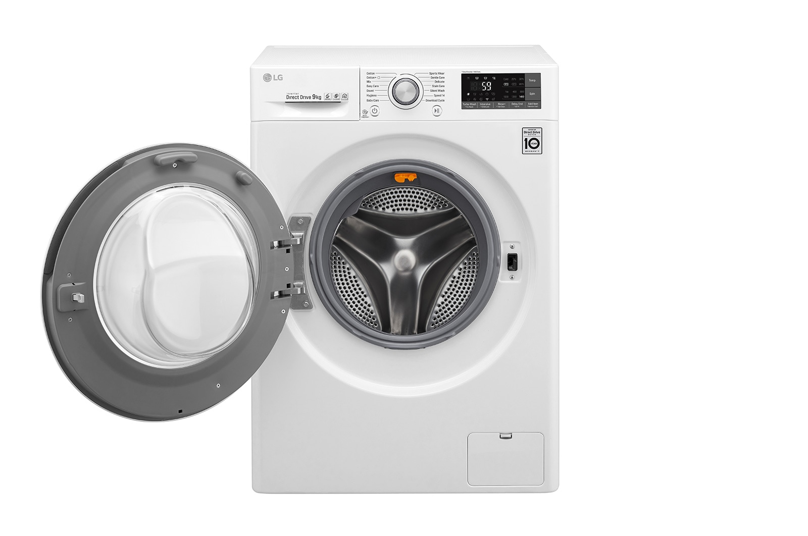 LG Lavatrice Smart TurboWash™ 9 kg Oblò Ring Silver Cromato, F4TURBO9