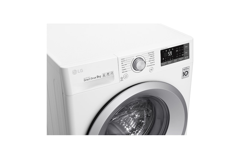 LG Lavatrice Smart TurboWash™ 9 kg Oblò Ring Silver Cromato, F4TURBO9