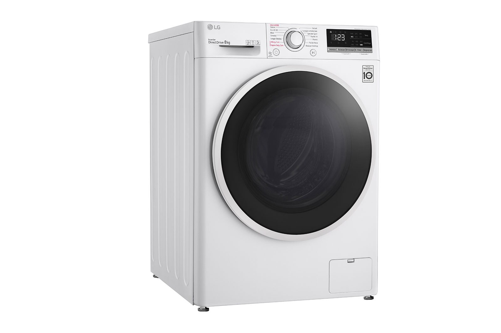 LG Lavatrice 8kg AI DD™ | Serie V3 Classe B | 1400 giri, Lavaggio a vapore, Inverter Direct Drive | White, F4WE408AIDD