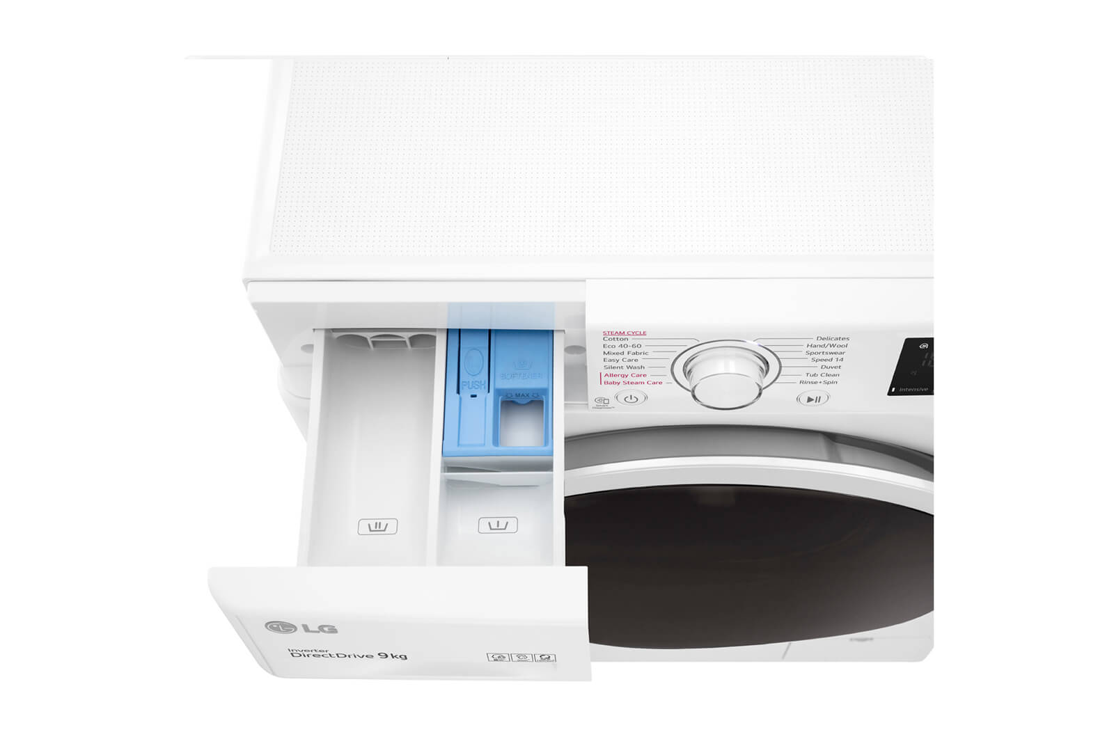 LG Lavatrice 9kg AI DD™ | Serie V3 Classe B | 1400 giri, Lavaggio a vapore, Inverter Direct Drive | White, F4WE409AIDD