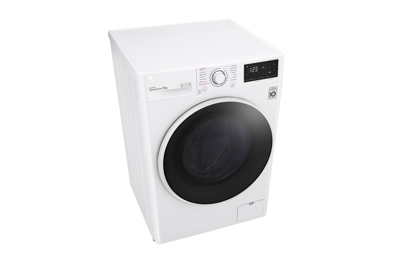LG Lavatrice 9kg AI DD™ | Serie V3 Classe B | 1400 giri, Lavaggio a vapore, Inverter Direct Drive | White, F4WE409AIDD