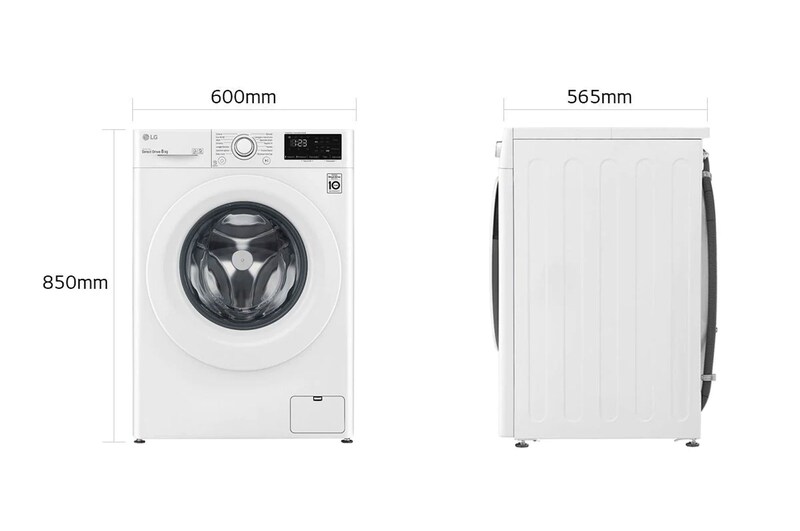 LG Lavatrice 8kg AI DD™ | Serie V3 Classe B | 1400 giri, Inverter Direct Drive, Smart Diagnosis | White, F4WV308N3B