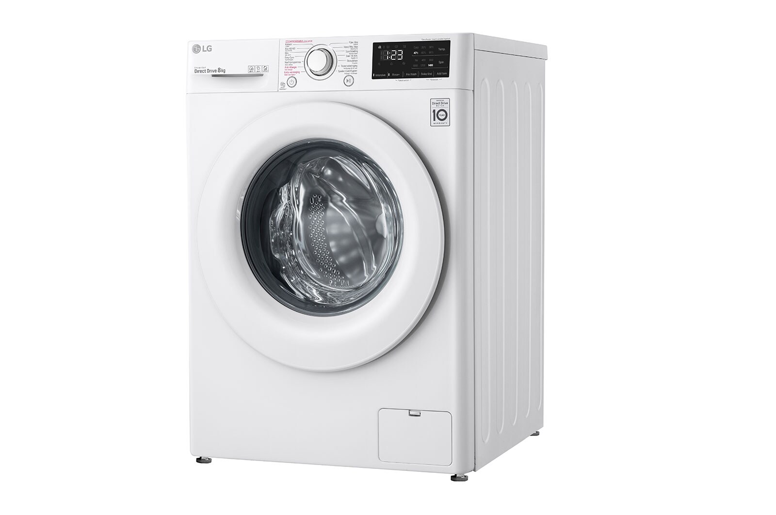 LG Lavatrice 8kg AI DD™ | Serie V3 Classe B | 1400 giri, Lavaggio a vapore, Inverter Direct Drive | White, F4WV308S3B