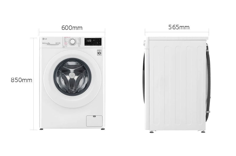 LG Lavatrice 8kg AI DD™ | Serie V3 Classe B | 1400 giri, Lavaggio a vapore, Inverter Direct Drive | White, F4WV308S3B