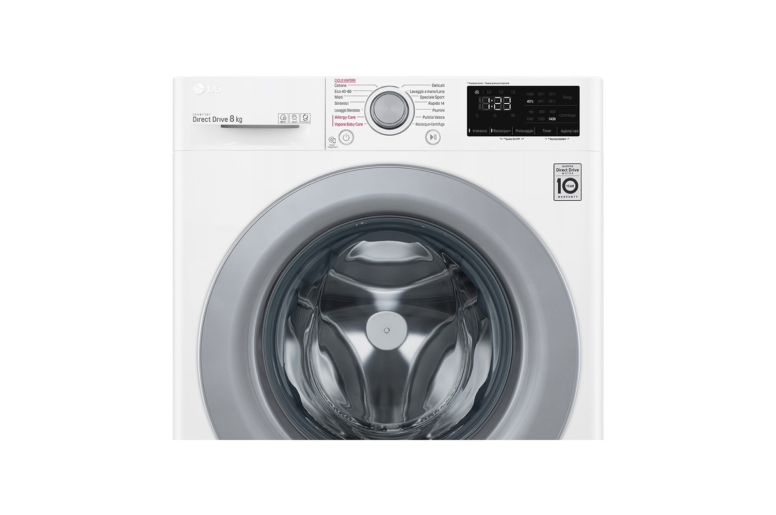 LG Lavatrice Smart AI DD™ 8kg Classe energetica C Lavaggio a vapore, F4WV308S4E