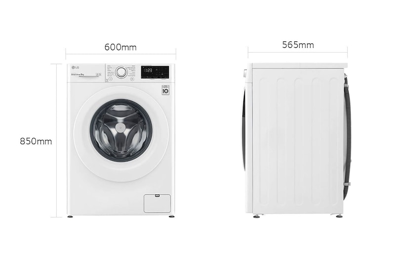LG Lavatrice 9kg AI DD™ | Serie V3 Classe B | 1400 giri, Inverter Direct Drive, Smart Diagnosis | White, F4WV309N3E