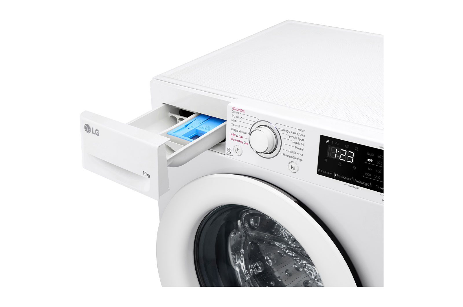LG Lavatrice 9kg AI DD™ | Serie V3 Classe A/A/A | 1400 giri, Lavaggio a vapore, Allergy Care, Motore Direct Drive | White, F4WV309S3AA