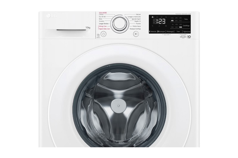 LG Lavatrice 9kg AI DD™ | Serie V3 Classe A/A/A | 1400 giri, Lavaggio a vapore, Allergy Care, Motore Direct Drive | White, F4WV309S3AA