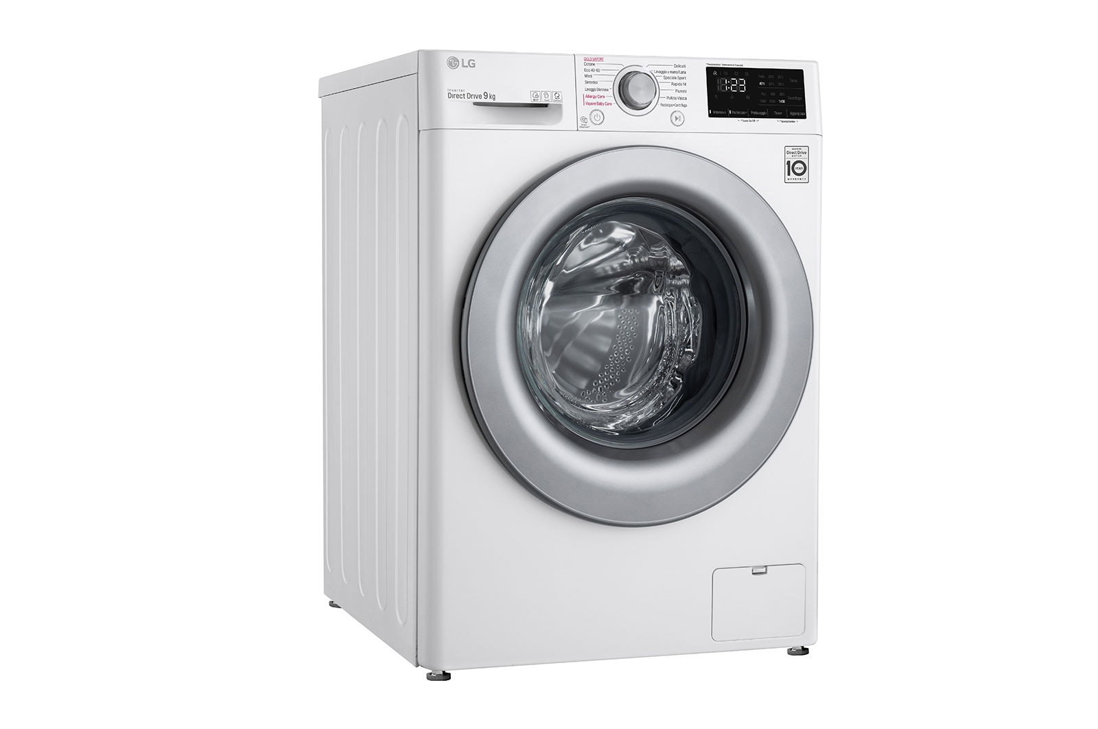 LG Lavatrice 9kg AI DD™ | Serie V3 Classe B | 1400 giri, Lavaggio a vapore, Inverter Direct Drive | White, F4WV309S4E