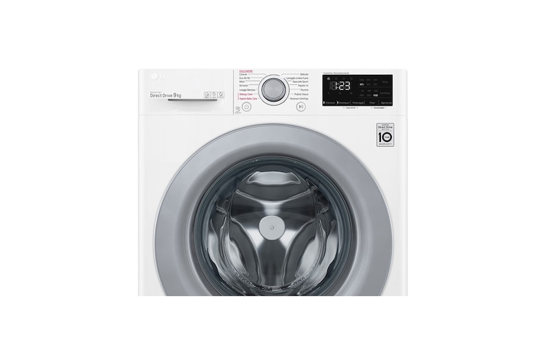 LG Lavatrice 9kg AI DD™ | Serie V3 Classe B | 1400 giri, Lavaggio a vapore, Inverter Direct Drive | White, F4WV309S4E