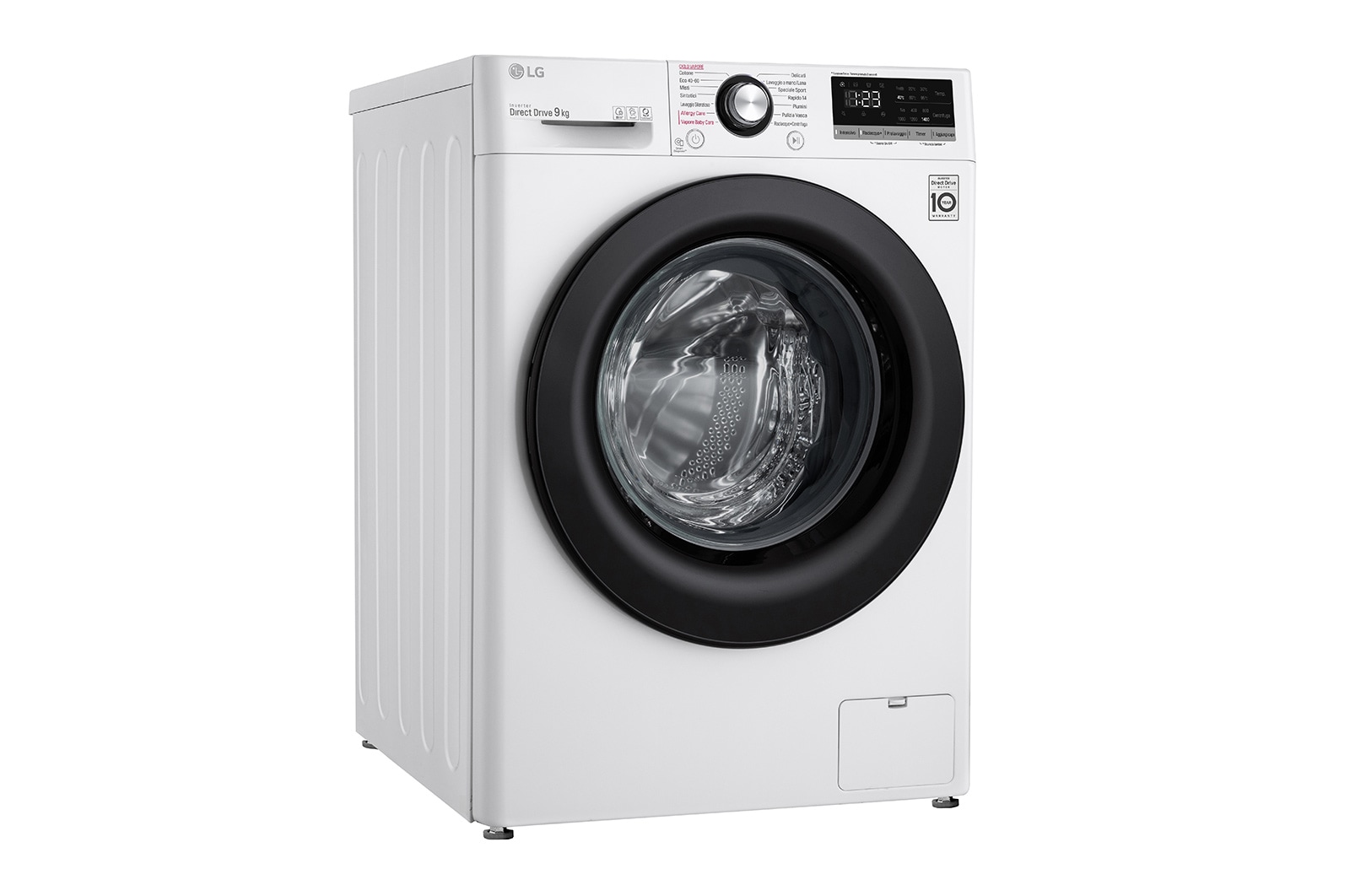 LG Lavatrice 9kg AI DD™ | Serie V3 Classe A/A/A | 1400 giri, Lavaggio a vapore, Inverter Direct Drive | White, F4WV309SAE