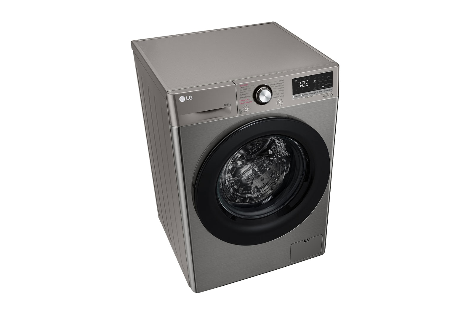 LG Lavatrice 10,5kg AI DD™ | Serie V3 Classe B | 1400 giri, Lavaggio a vapore, Inverter Direct Drive | Silver, F4WV310S6PE