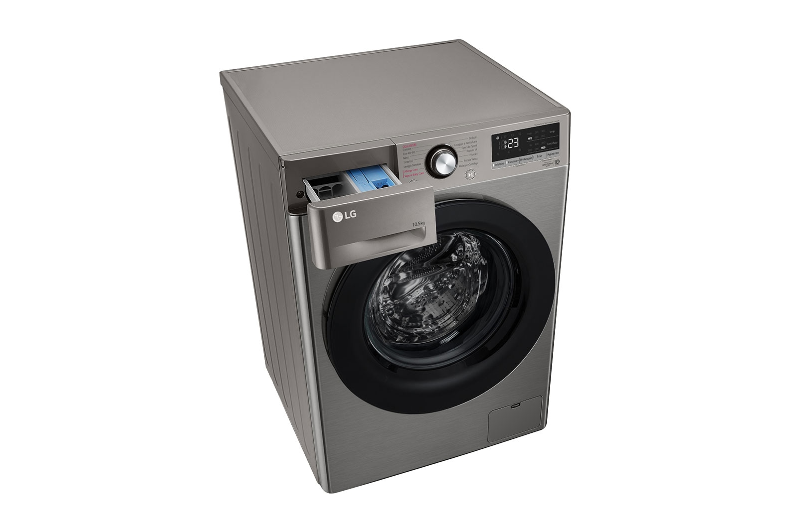 LG Lavatrice 10,5kg AI DD™ | Serie V3 Classe B | 1400 giri, Lavaggio a vapore, Inverter Direct Drive | Silver, F4WV310S6PE