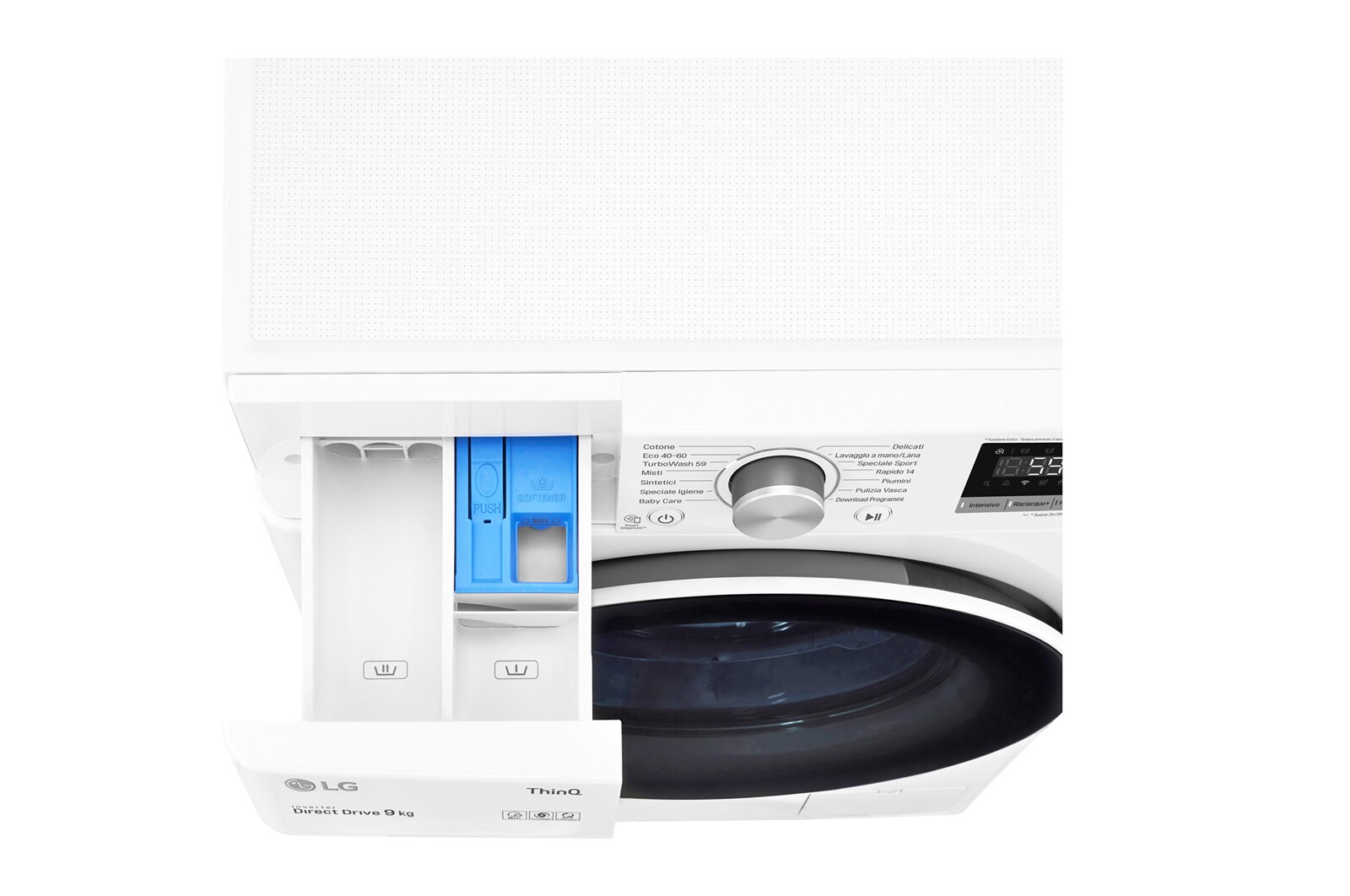 LG Lavatrice 8kg AI DD™ | Serie V5 Classe B | 1400 giri, TurboWash, Lavaggio a vapore, Wi-Fi | White, F4WV508N0B