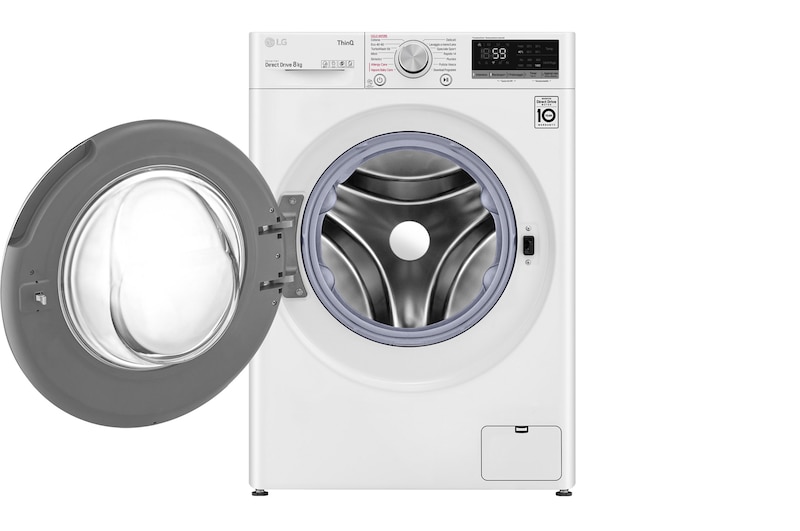 LG Lavatrice 8kg AI DD™ | Serie V5 Classe B | 1400 giri, TurboWash, Lavaggio a vapore, Wi-Fi | White, F4WV508S1B