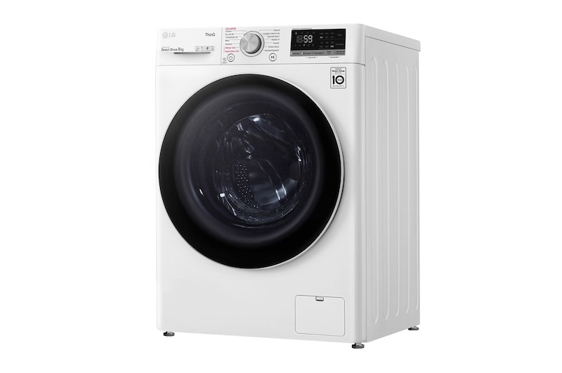 LG Lavatrice 8kg AI DD™ | Serie V5 Classe B | 1400 giri, TurboWash, Lavaggio a vapore, Wi-Fi | White, F4WV508S1B