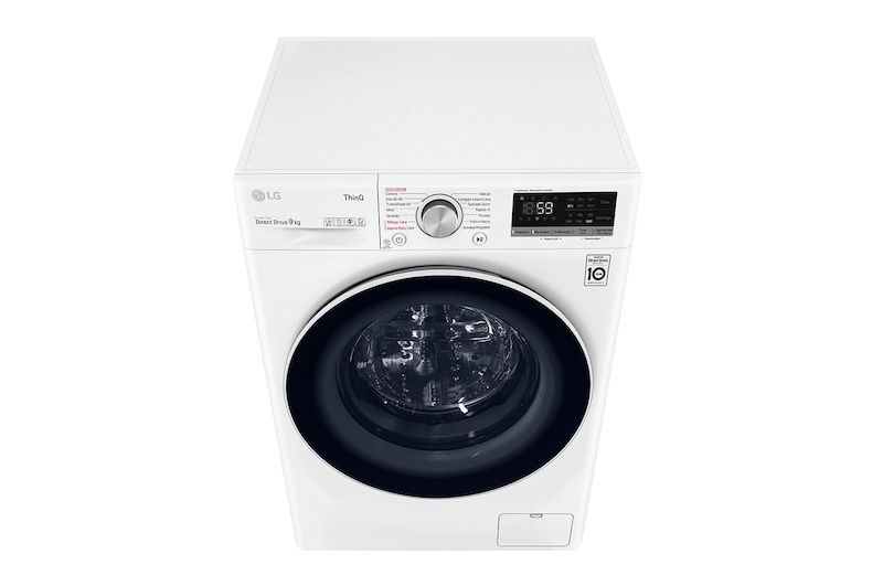 LG Lavatrice 9kg AI DD™ | Serie V5 Classe B | 1400 giri, TurboWash, Lavaggio a vapore, Wi-Fi | White, F4WV509S0E
