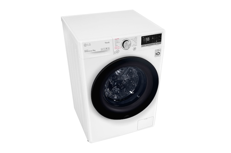 LG Lavatrice 9kg AI DD™ | Serie V5 Classe A/A/A | 1400 giri, TurboWash, Lavaggio a vapore, Wi-Fi | White, F4WV509SAE