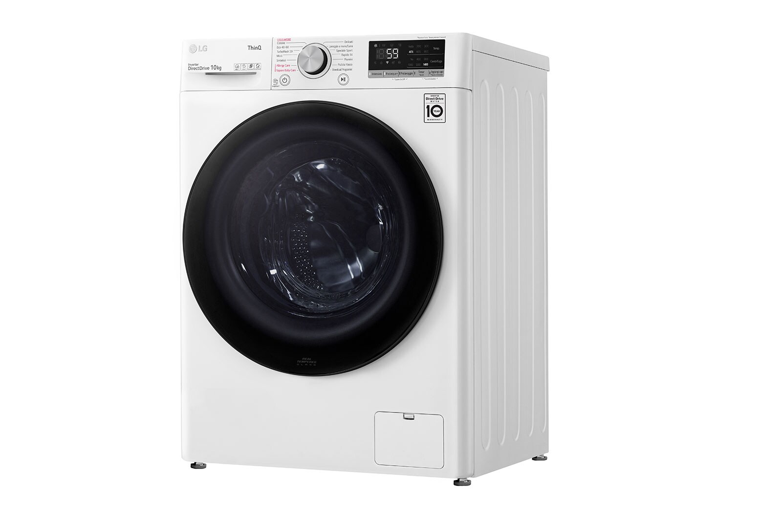 LG Lavatrice 10,5kg AI DD™ | Serie V5 Classe A/A/A | 1400 giri, TurboWash, Lavaggio a vapore, Wi-Fi | White, F4WV510SAE