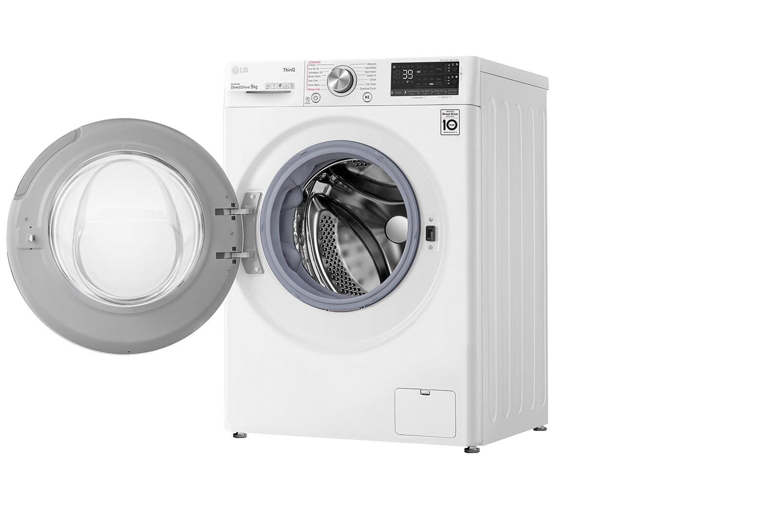 LG Lavatrice 9kg AI DD™ | Serie V7 Classe A/A/A | 1400 giri, TurboWash 360, Autodosaggio, Vapore, Wi-Fi | White, F4WV709S2EA