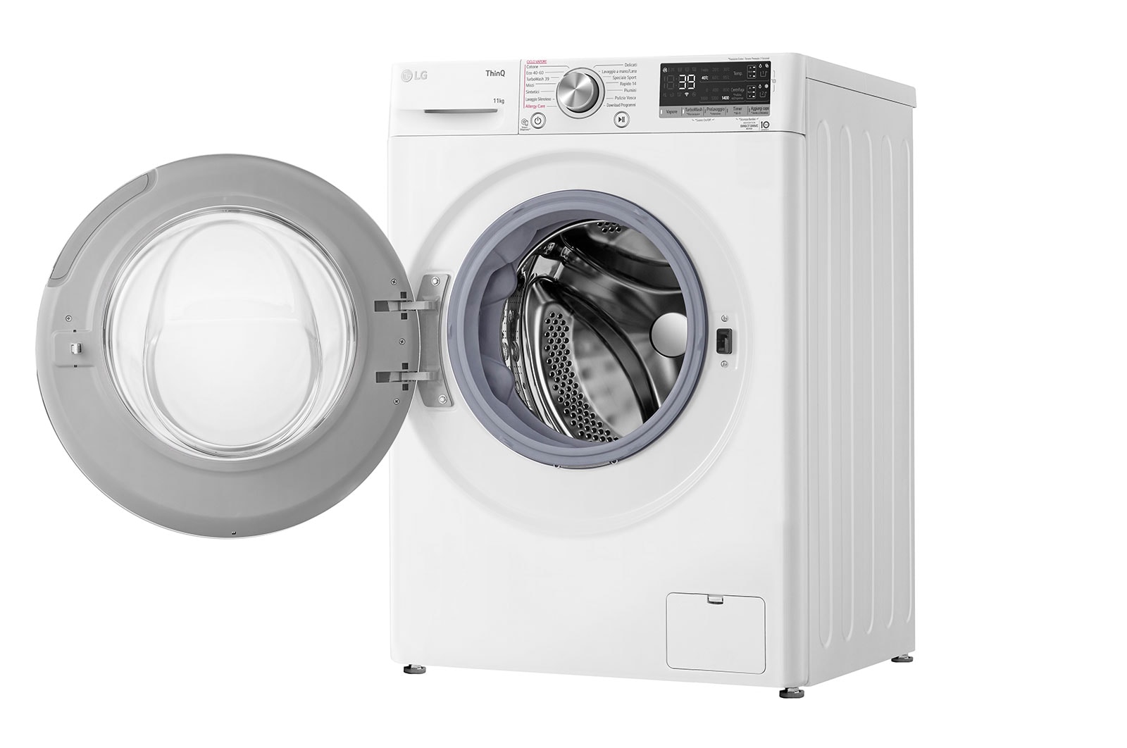 LG Lavatrice 11kg AI DD™ | Serie V7 Classe A/A/A | 1400 giri, TurboWash 360, Lavaggio a vapore, Wi-Fi | White, F4WV711S2EA