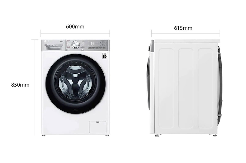 LG Lavatrice 12kg AI DD™ | Serie V9 Classe A/A/A | 1400 giri, TurboWash 360, Autodosaggio, Vapore antipiega, Wi-Fi | White, F4WV912P2EA
