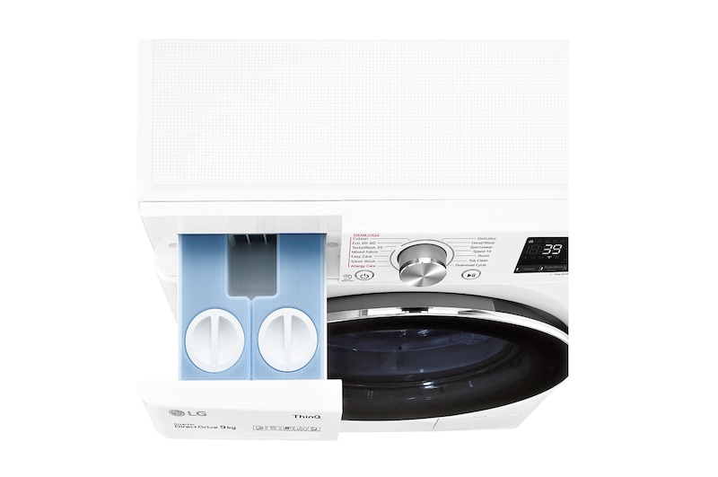 LG Lavatrice 9kg AI DD™ | Serie V7 Classe A | 1600 giri, TurboWash 360, Autodosaggio, Vapore, Wi-Fi | White, F6WV709S2EA