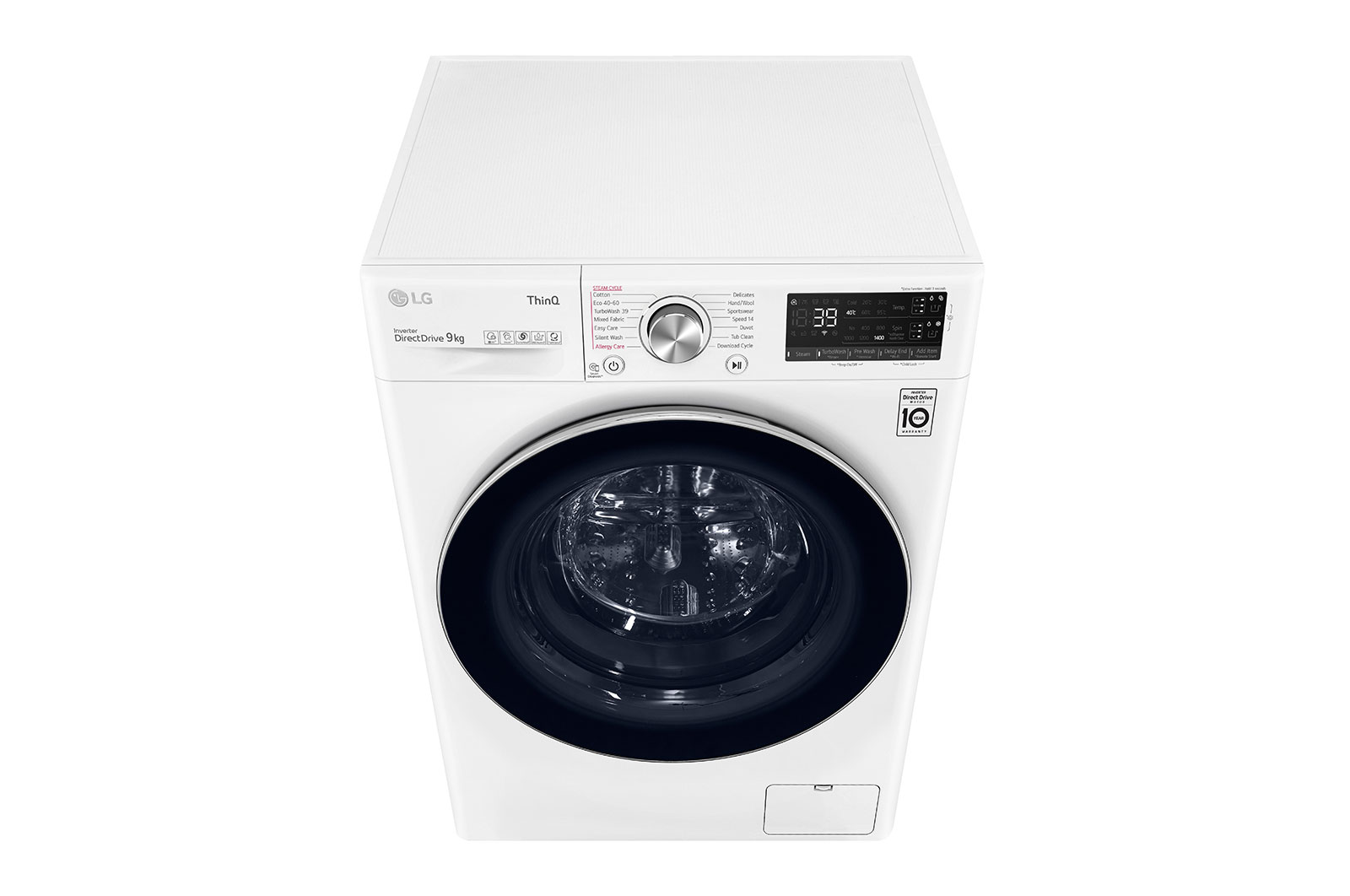 LG Lavatrice 9kg AI DD™ | Serie V7 Classe A | 1600 giri, TurboWash 360, Autodosaggio, Vapore, Wi-Fi | White, F6WV709S2EA