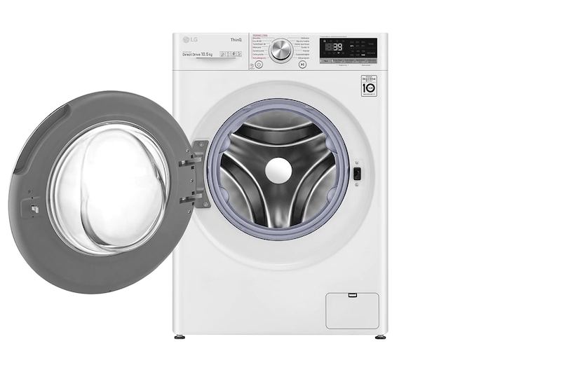 LG Lavatrice 10,5kg AI DD™ | Serie V7 Classe A | 1600 giri, TurboWash 360, Autodosaggio, Vapore, Wi-Fi | White, F6WV710S2EA