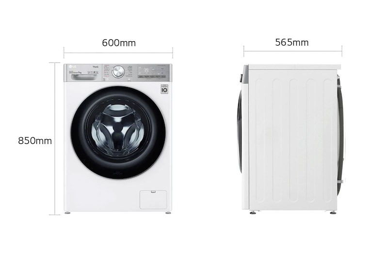 LG Lavatrice 9kg AI DD™ | Serie V9 Classe A | 1600 giri, TurboWash 360, Vapore antipiega, Wi-Fi | White, F6WV909P2E