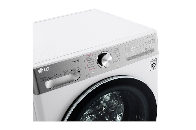 LG Lavatrice 10,5kg AI DD™ | Serie V9 Classe A | 1600 giri, TurboWash 360, Autodosaggio, Vapore antipiega, Wi-Fi | White, F6WV910P2EA