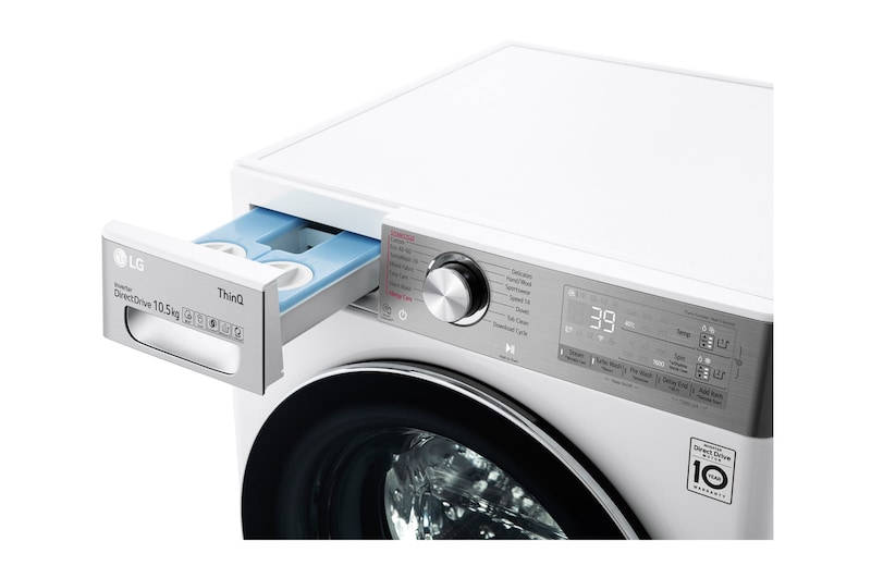 LG Lavatrice 10,5kg AI DD™ | Serie V9 Classe A | 1600 giri, TurboWash 360, Autodosaggio, Vapore antipiega, Wi-Fi | White, F6WV910P2EA